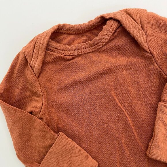 Ploom Baby Bamboo Orange Long-Sleeve Onesie - Picture 2 of 3